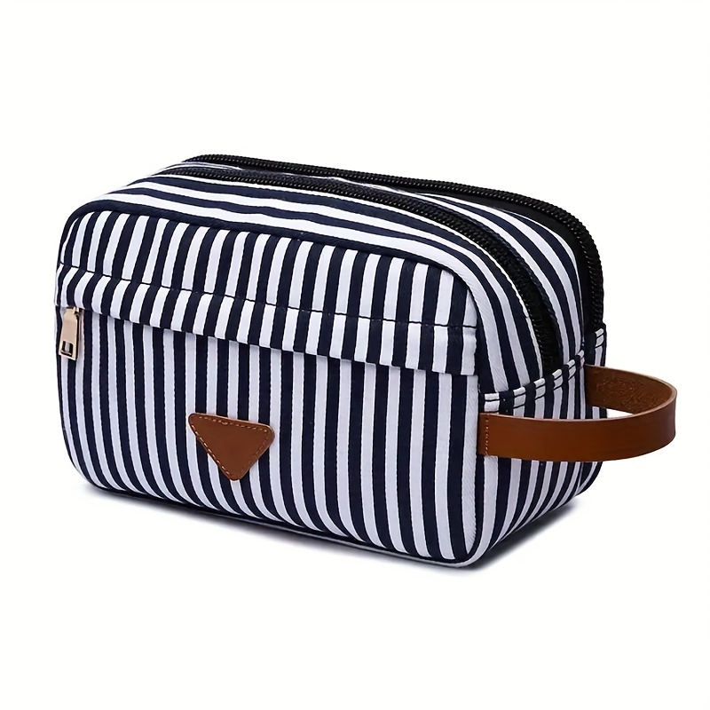 Cube Striped Travel Cosmetics Wash Bag, Portable Storage Bag With