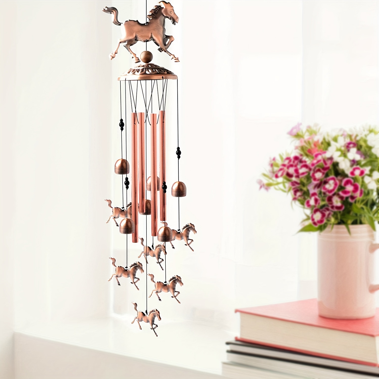 

1pc Horse Tube Wind Chime With Pendant For Garden Decor, Outdoor Decor, Creative Gift, Office Decor
