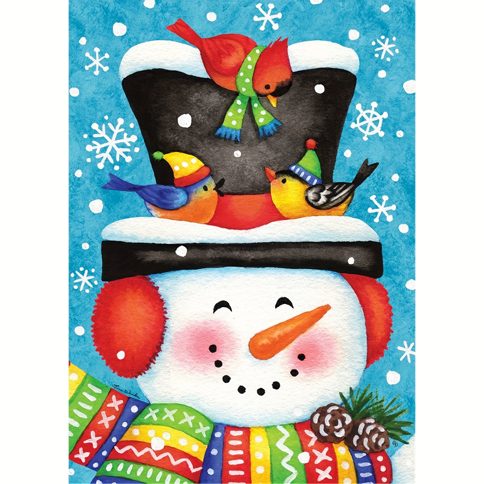 Snowman Diamond Painting Kit, Winter Diamond Art Kit for Adult 5D Christmas  Dots
