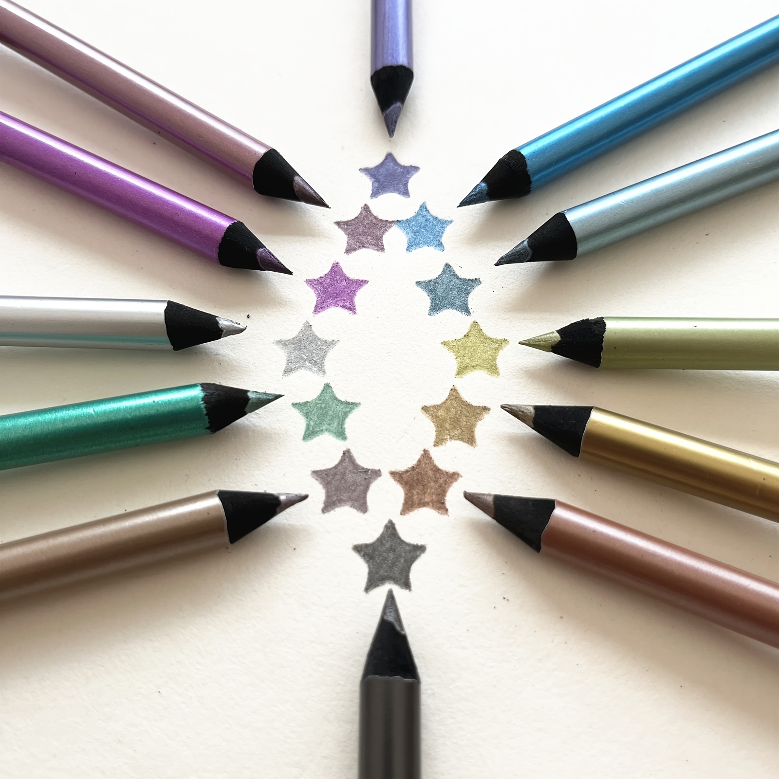 12 color Metallic Colored Pencils Set: Professional Art - Temu