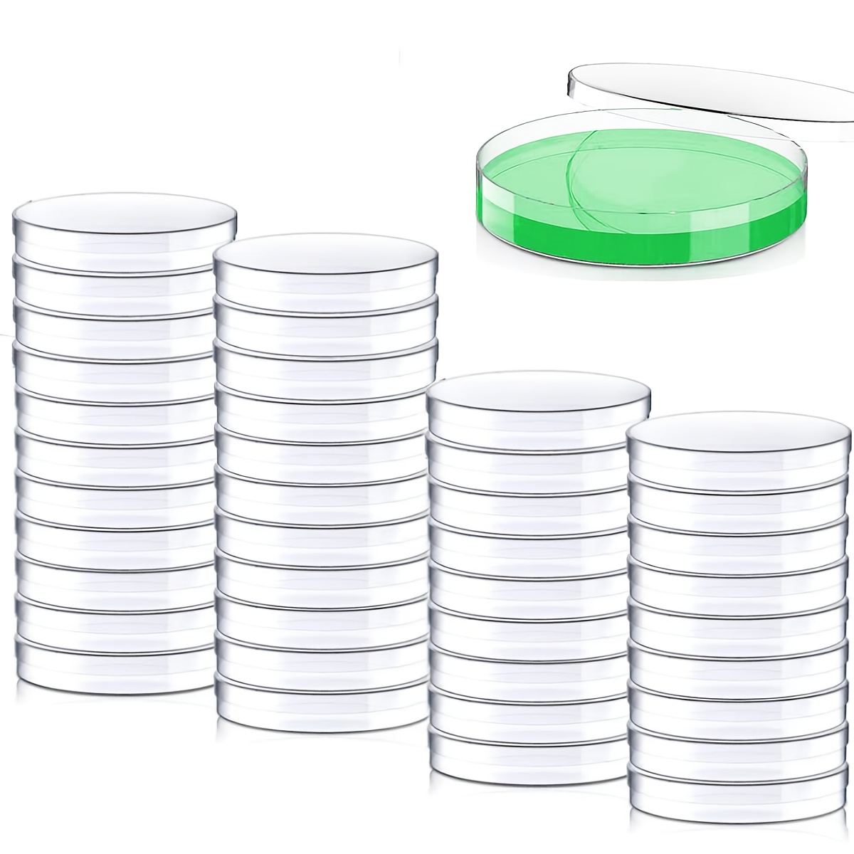 

20packs Plastic Cultivation Plates With Covers, Diameter 90mm X Depth 15mm, Cultivation Plates For Biological Research, School Science Projects, Seeds, Storage, And Biological Themed Parties
