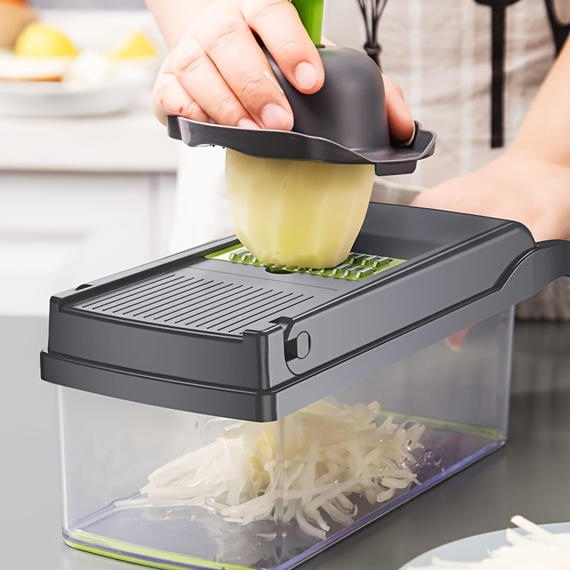  Vegetable Chopper, Onion Chopper, 14-in-1 Vegetable Grater Onion  Chopper Potato Slicer, 8 Blade Multifunctional Veggie Chopper, Food Chopper  with Container: Home & Kitchen