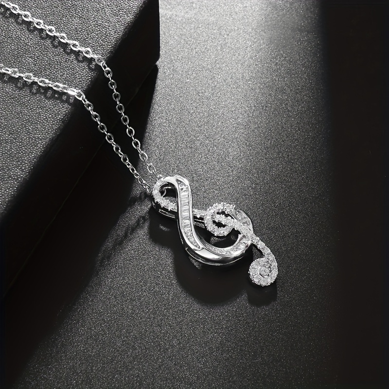 

Musical Note Pendant Necklace, Exquisite Fashion Sweet Temperament Jewelry Accessories For Banquet Party Clothing