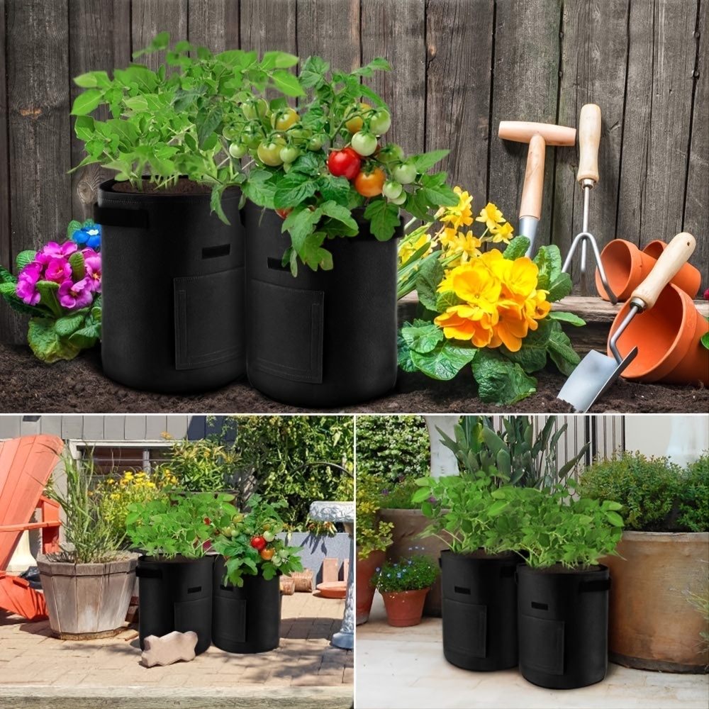 potato grow bags flap 7/10 gallons planter pot handles