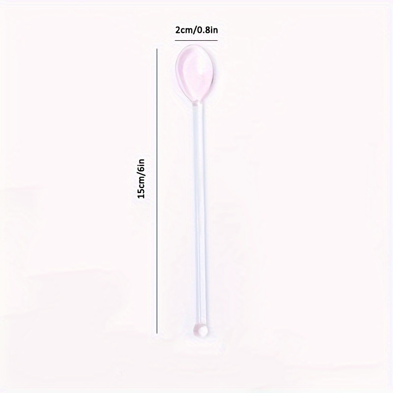 Glass High Borosilicate Transparent Coffee Spoon Long Handle Stir