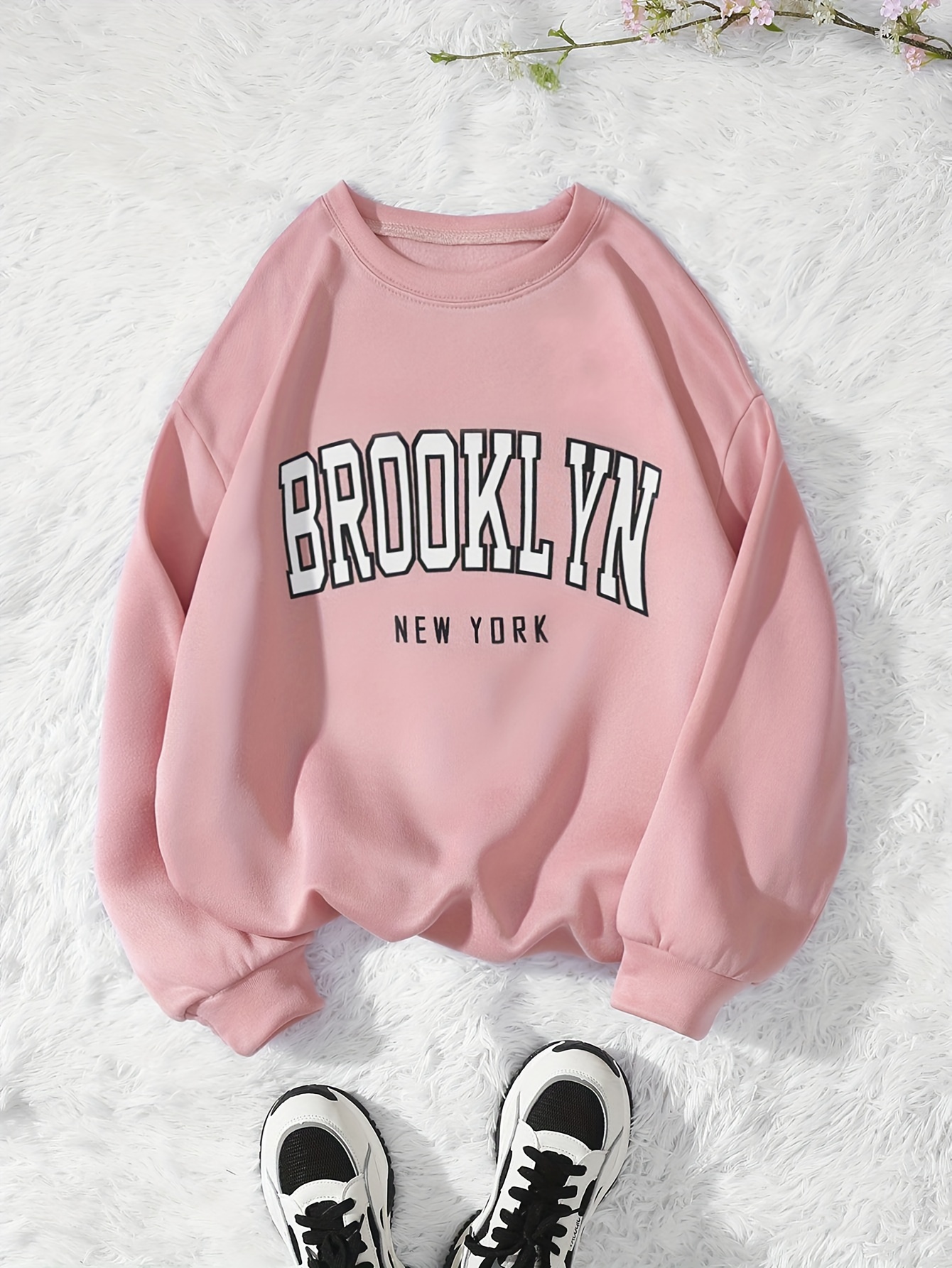 Plus Size Casual Sweatshirt Women's Plus Letter Print Long - Temu