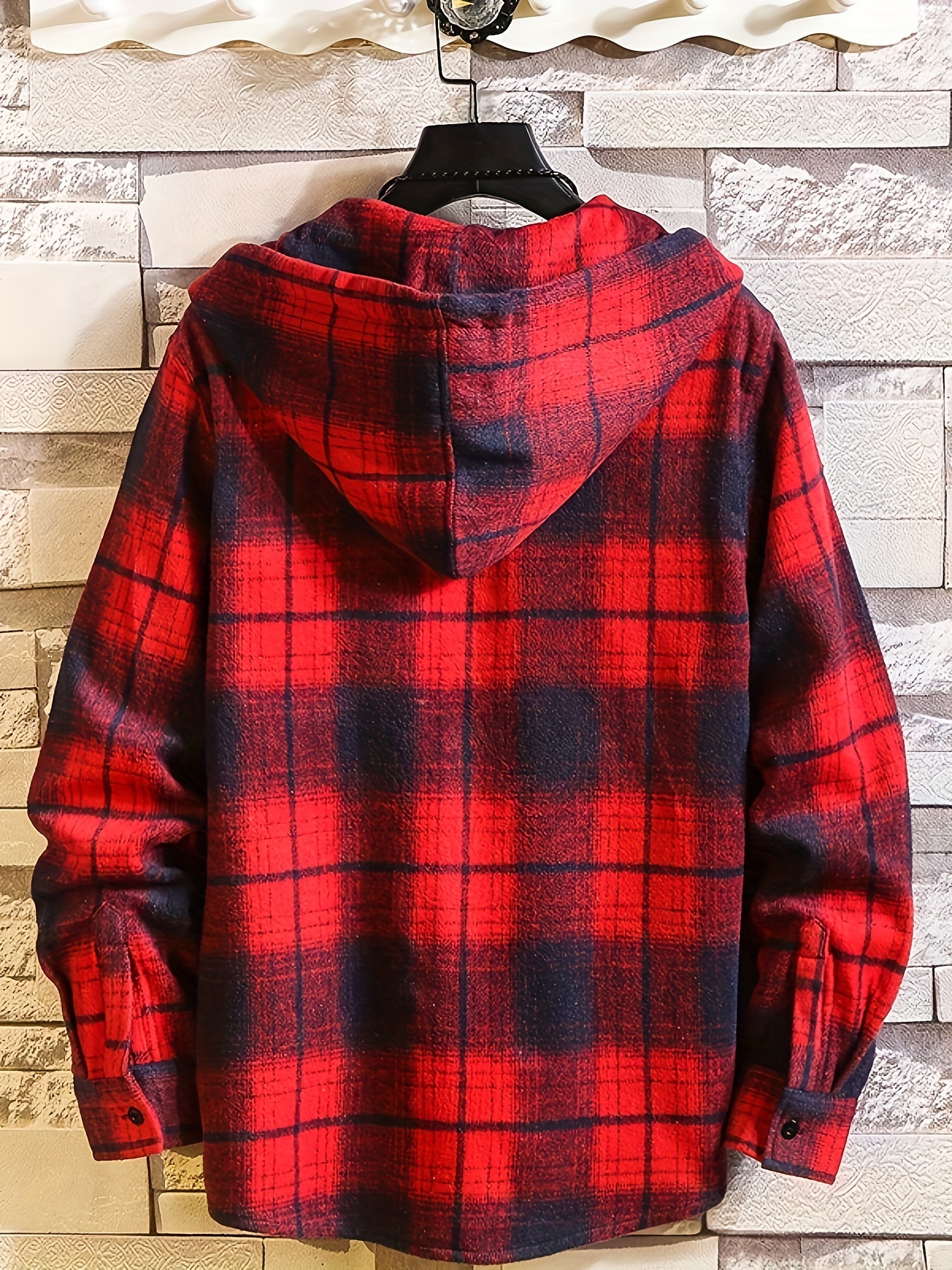 Plaid Shirts Jackets For Hooded Shirts Button Up Stylish Coat Jackets For  Men