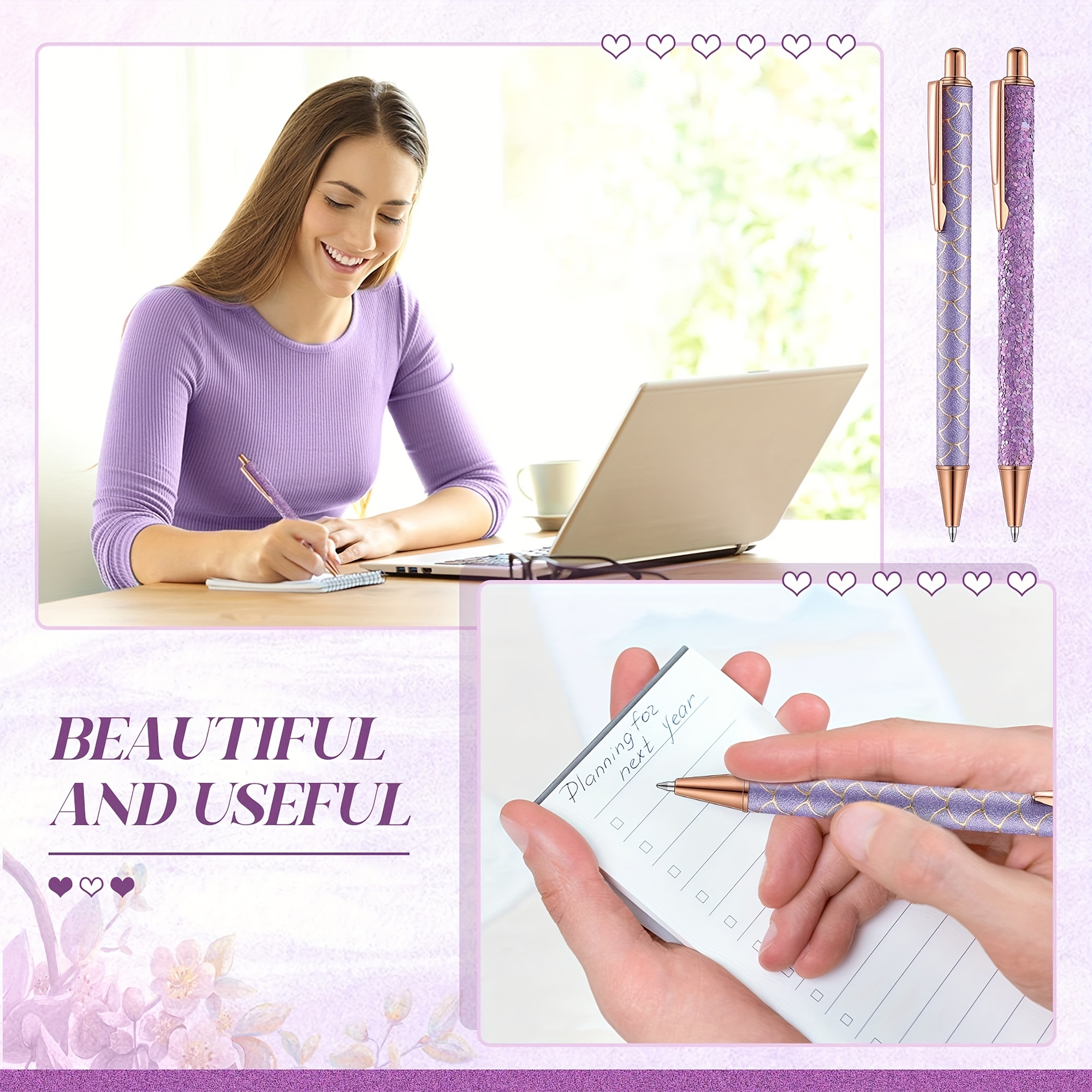 Fancy Glitter Ballpoint Pens Cute Sparkly Writing Pens - Temu