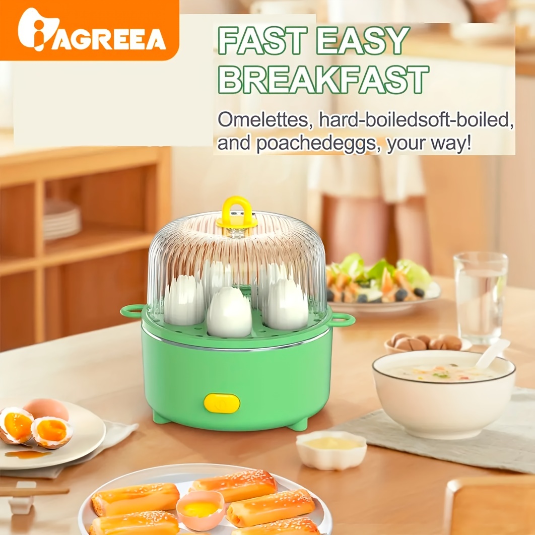 Aqwzh Rapid Egg Cooker Electric for Hard Boiled, Poached, Scrambled Eggs, Omelets, Steamed Vegetables, Seafood, Dumplings, 14 Capacity, with Auto Shut