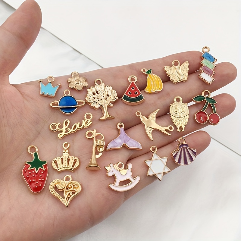 Cute Rainbow Shell Heart Charms For Jewelry Making Supplies, Golden Enamel  Accessories Diy Earring Bracelet Necklace - Temu