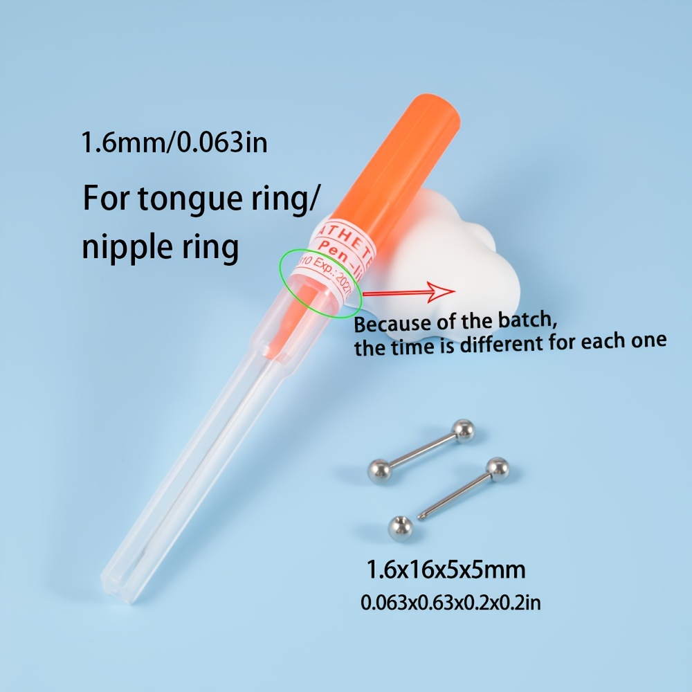 Body Navel /ear/nose /lip/ Nipple Piercing Needles Stainless - Temu