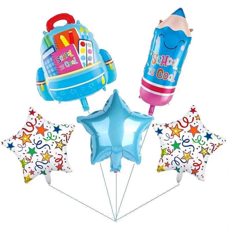 

Set, Blue Back To School Balloons Set, Back To School Party Decorations School Balloon Party Supplies, Pencil Schoolbag Shaped Foil Balloons For First Day Of School Classroom Decoration