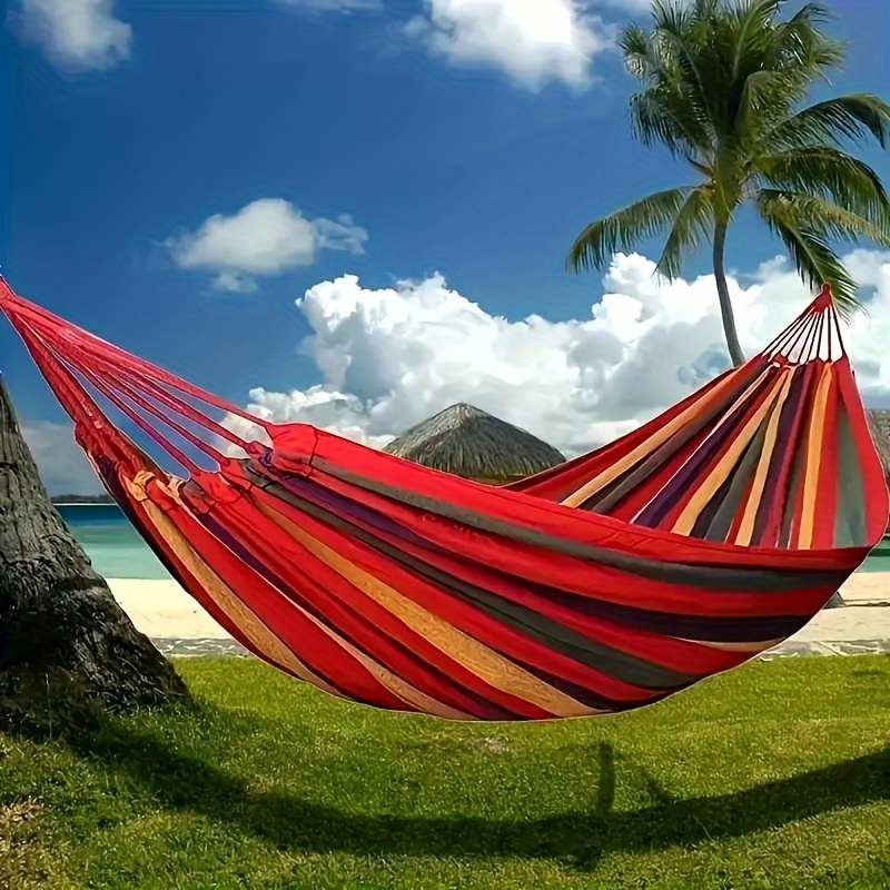 Hamaca de camping con correas de árbol, hamacas portátiles con red para  viajes, playa, campamento, senderismo, patio trasero (azul)