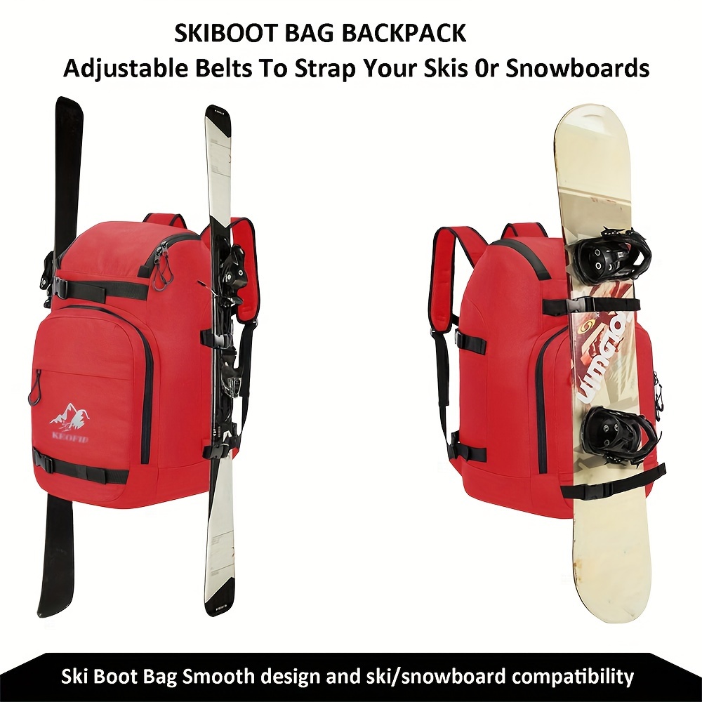  Qiaoqii Bolsa para botas de esquí, mochila de viaje para botas  de esquí y esquí, gran capacidad de 51 litros, puede acomodar casco de esquí,  gafas, guantes, snowboard y otros accesorios 