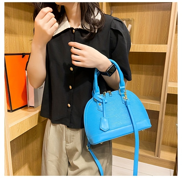 Trendy Irregular Lines Shell Bag, Pu Leather Solid Color Shoulder Bag,  Perfect Crossbody Bag For Daily Use - Temu
