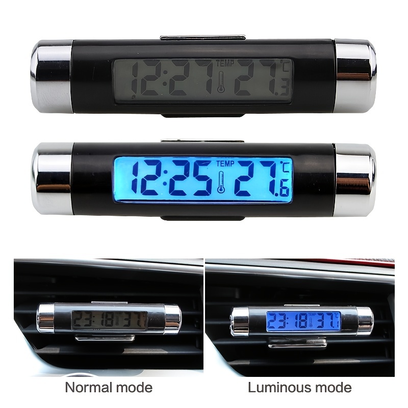 Car Digital Clock Temperature Display Electronic Clock Auto - Temu