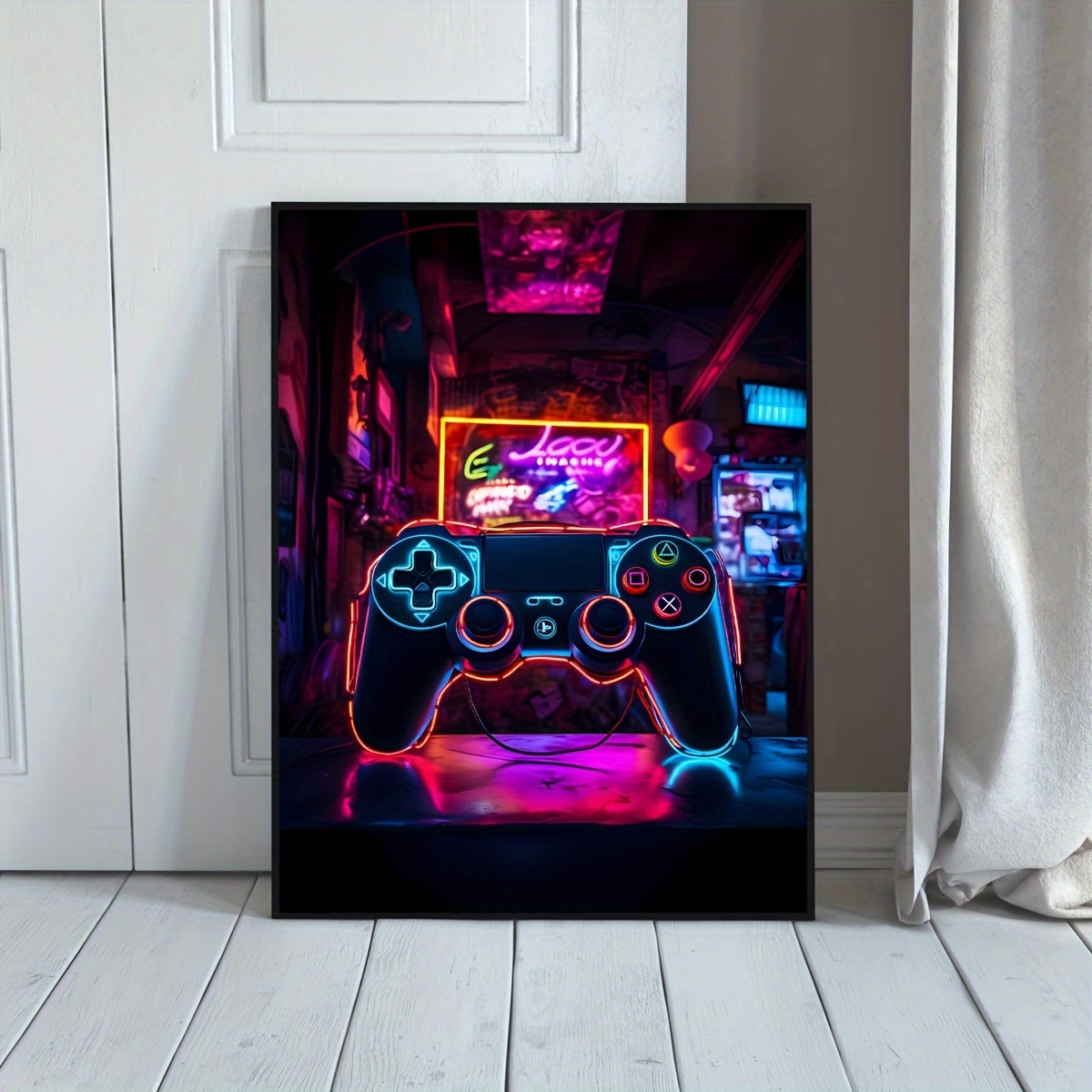 1pc Affiche En Toile Gaming In Progress Keep Out Neon Poster - Temu Canada
