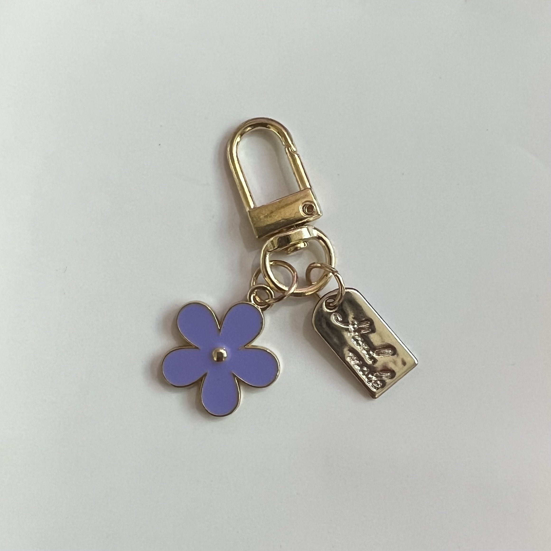 Louis Vuitton Style Lock, Key and Flower Charms Keychain/Bag Charm