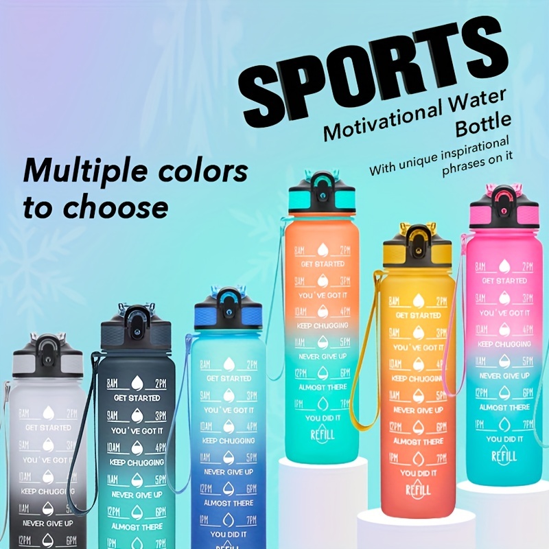 Gifubowa 2 Liter Gradient Color Plastic Water Bottles With Time
