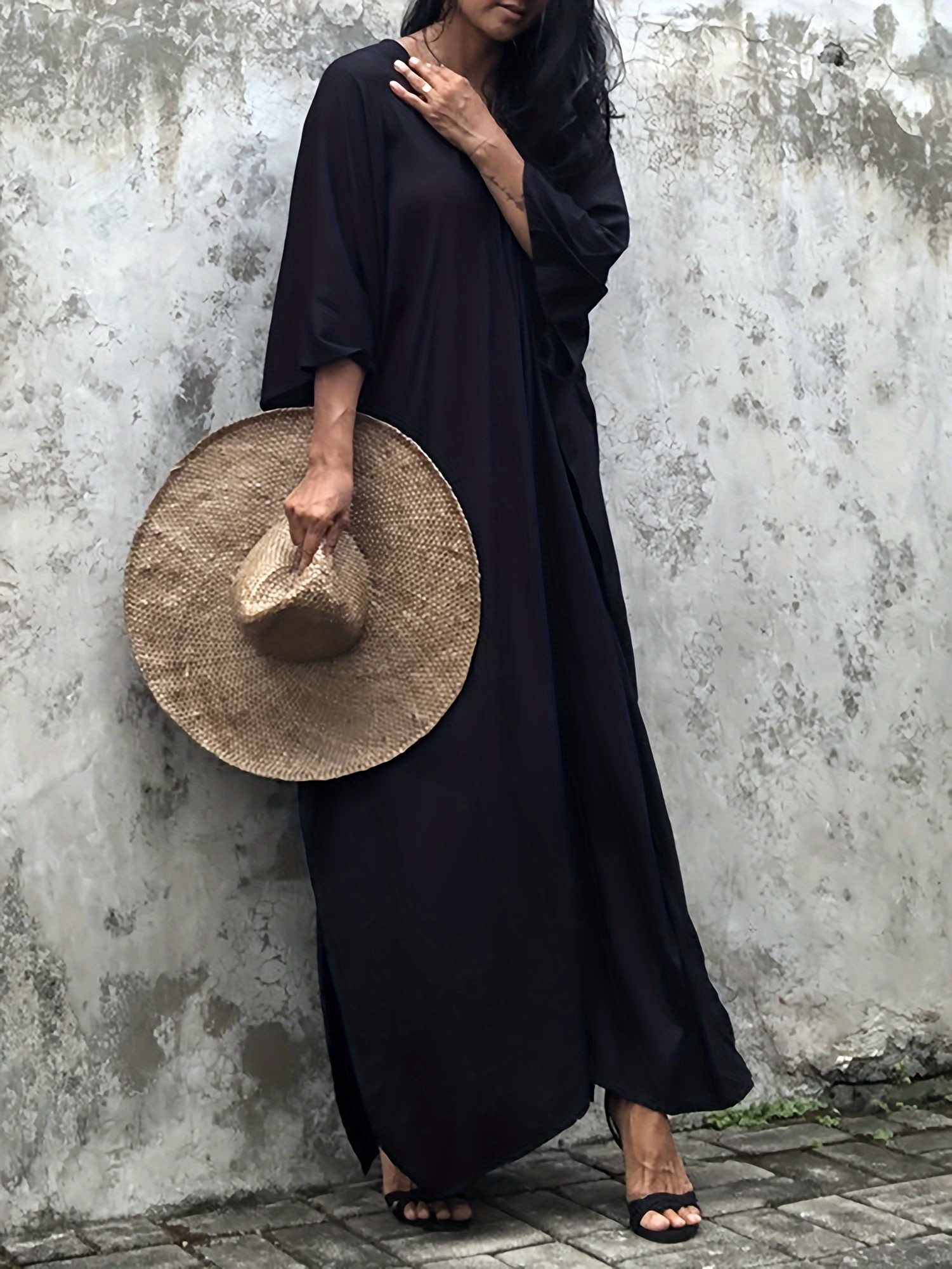 Black maxi best sale beach cover up