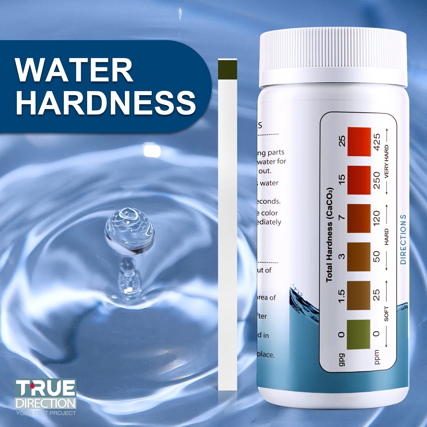 16 in 1 Kit di prova dell'acqua potabile Kit di test dell'acqua da 100  pezzi per acqua potabile Strisce reattive di qualità dell'acqua del pozzo  del rubinetto domestico per piombo Ph Cloro