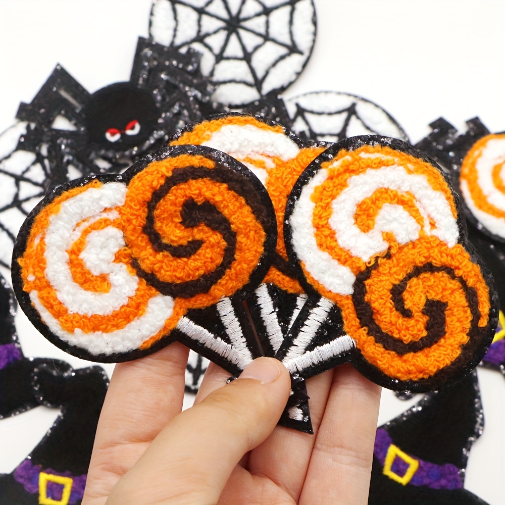 Spider Web Witch Hat Chenille Embroidered Patch Black Edge - Temu