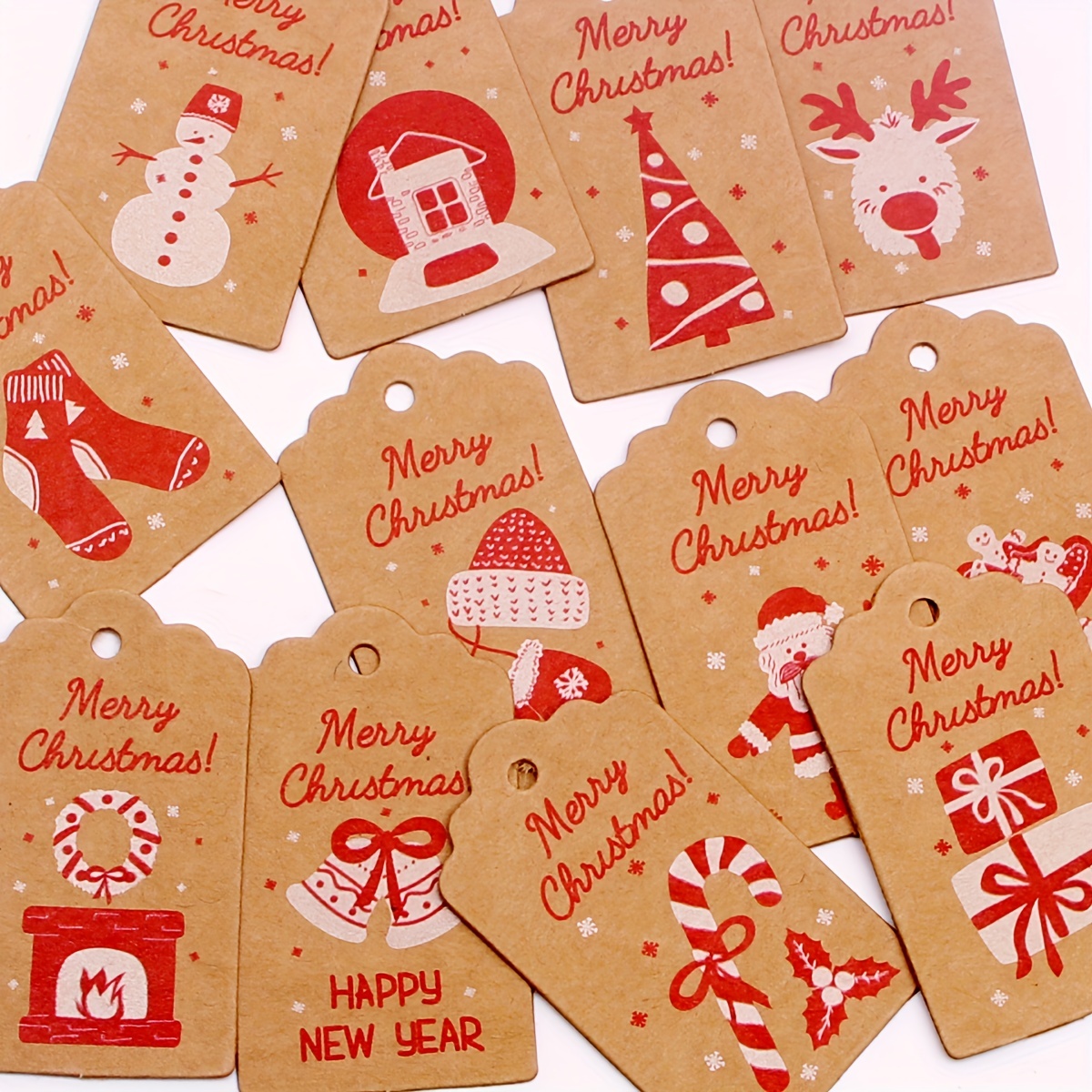 Vintage Christmas Kraft Paper Tags Merry Christmas Gift Tag - Temu