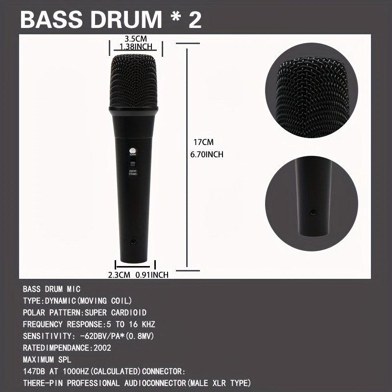 7PCS Recording Instrument Drum Kit Set Microphone for Professional