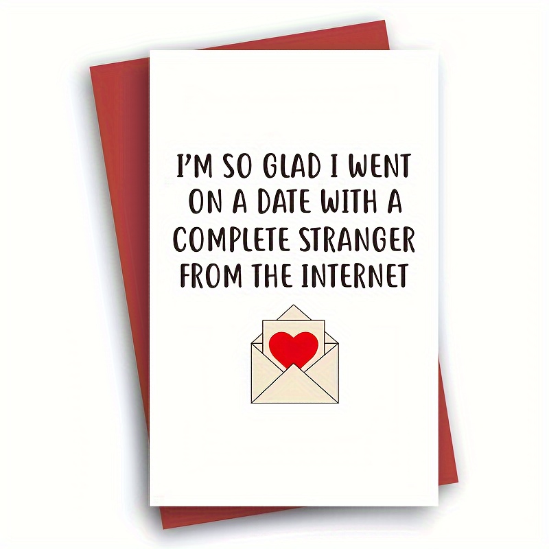 

1pc Funny Romantic Card, Unique Birthday Card For Husband Wife Boyfriend Girlfriend, Valentine's Day Card, Anniversary Card, Cool Card With Envelopes Eid Al-adha Mubarak