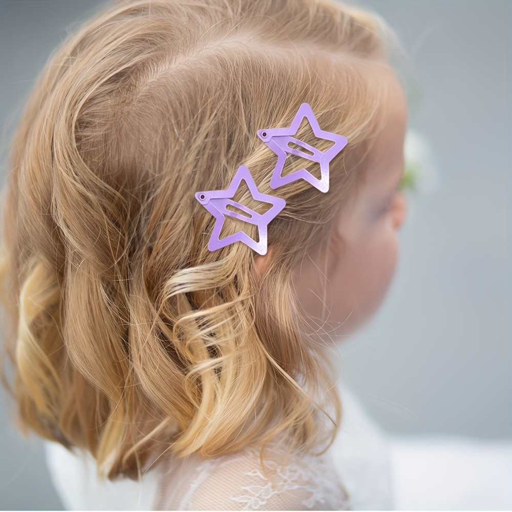 3 Fermagli Per Capelli A Forma Di Stella Viola Per Ragazze, Fermagli Per  Capelli A Forma Di Cuore Rettangolare In Tinta Unita, Accessori Per Capelli  Decorativi Per Bambini