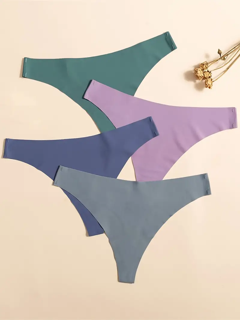 Ultra thin Thong Panties Seamless Low Waist Elastic - Temu Canada