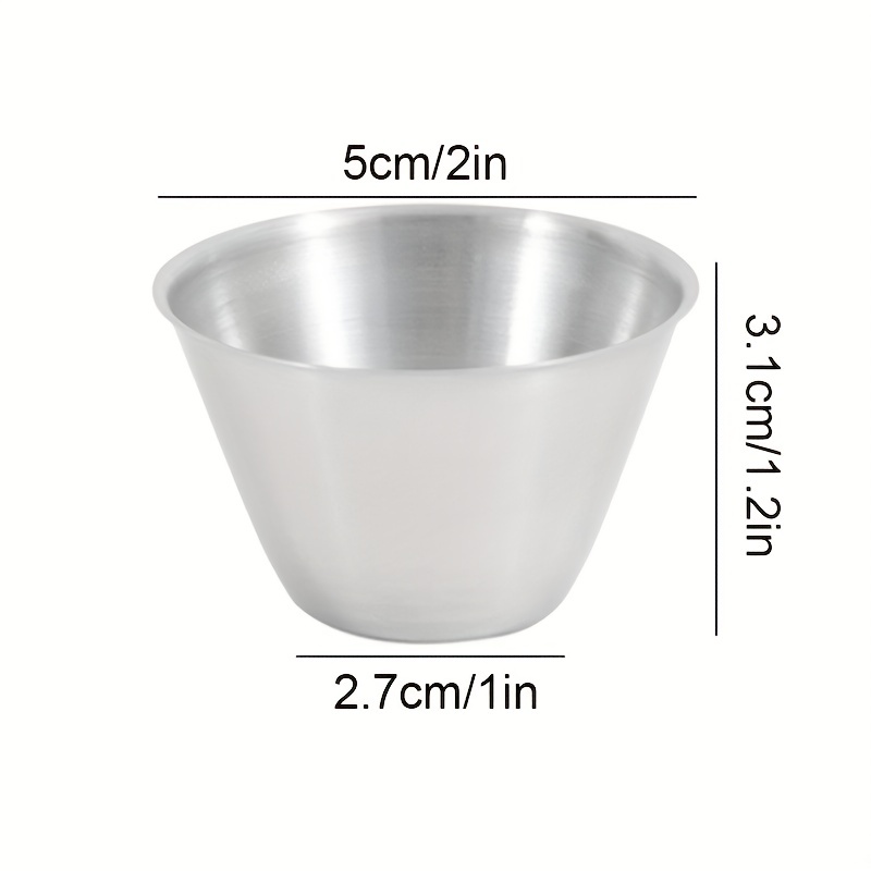 2pcs Stainless Steel Dressing Container 2.4oz Reusable Sauce Cups