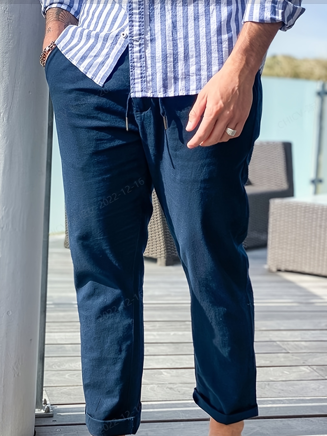 Pantalon Coton Bleu marine