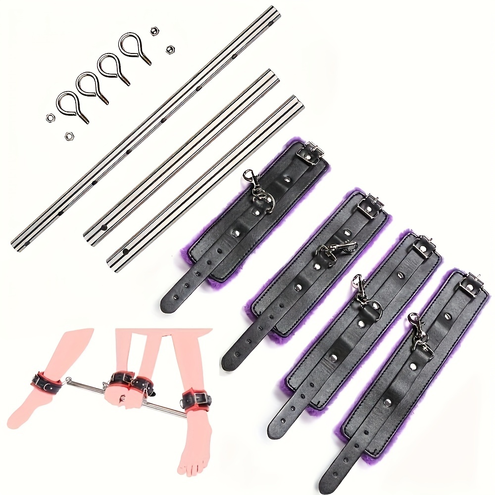 Bondage Kit BDSM for Couple, Spreader Bar with Adjustable Pink Cuffs, Sex  Restraining Set for Couples Sex Toys for Woman with Blindfold Leather