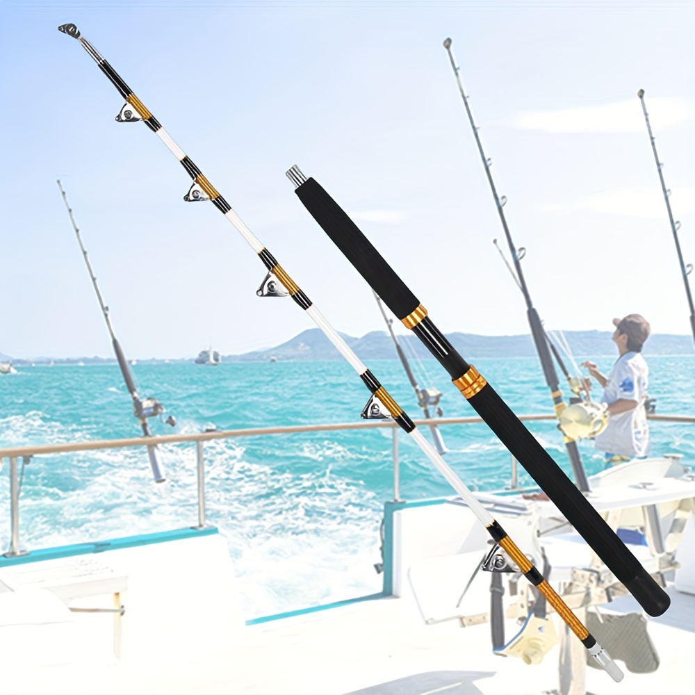 2 Sections Trolling Fishing Rod Fiberglass Fishing Pole - Temu New