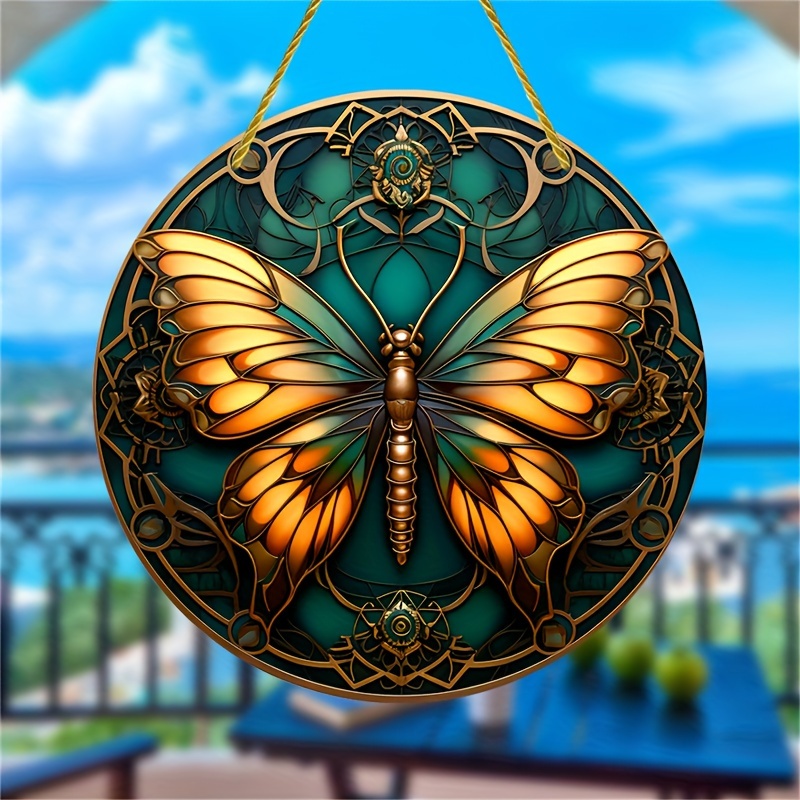 Butterfly Stained Suncatcher Stained Glass Window Hanging - Temu