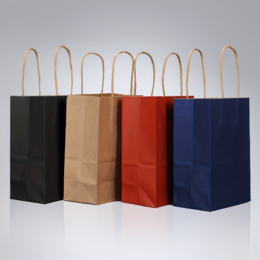 16pcs Small Size Kraft Paper Bags 6 3x3 1x8 3in With Handles Bulk Groceries Shopping Retail Bags Birthday Parties Wedding Gift Bags