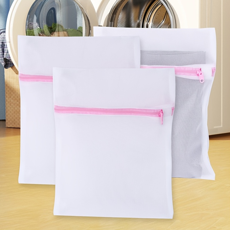 Fine Mesh Laundry Bag Household Net Laundry Bags With Zipper - Temu