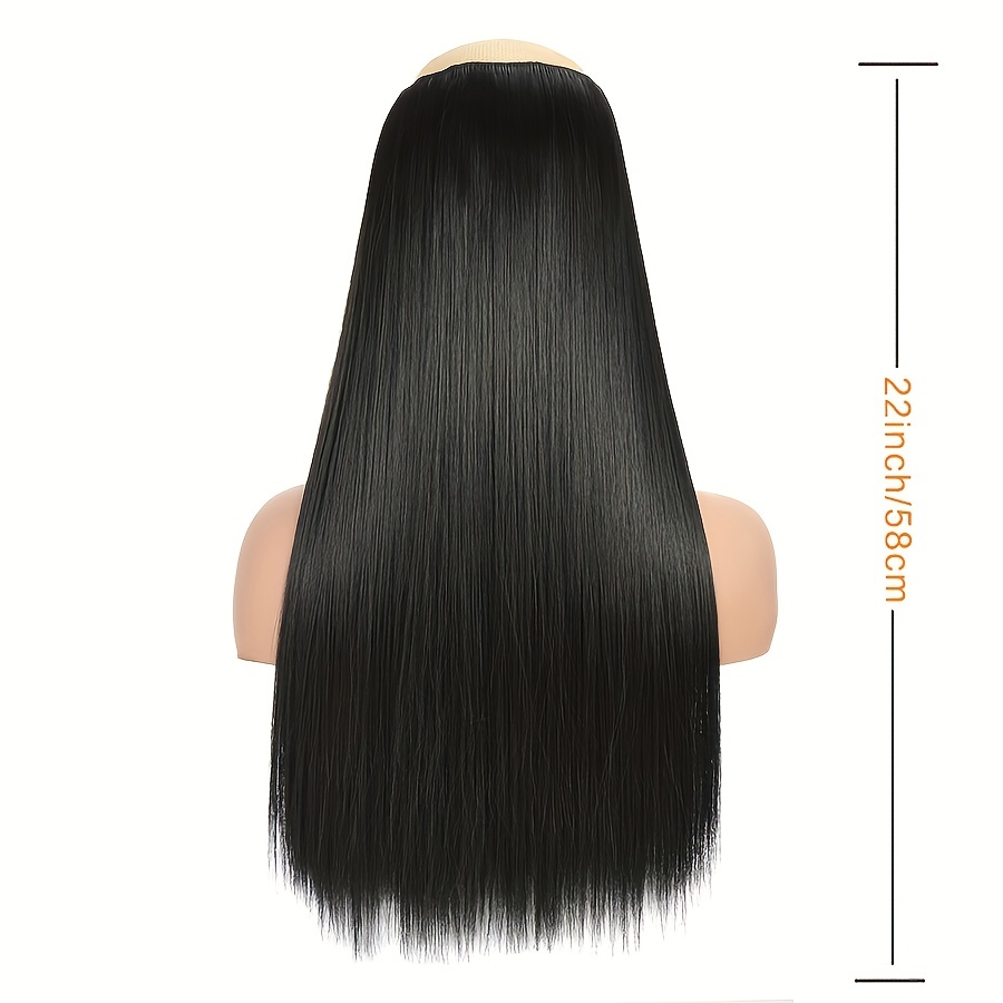 Synthetic Long Straight 5 Clips In Hair Extension Fiber High - Temu Germany