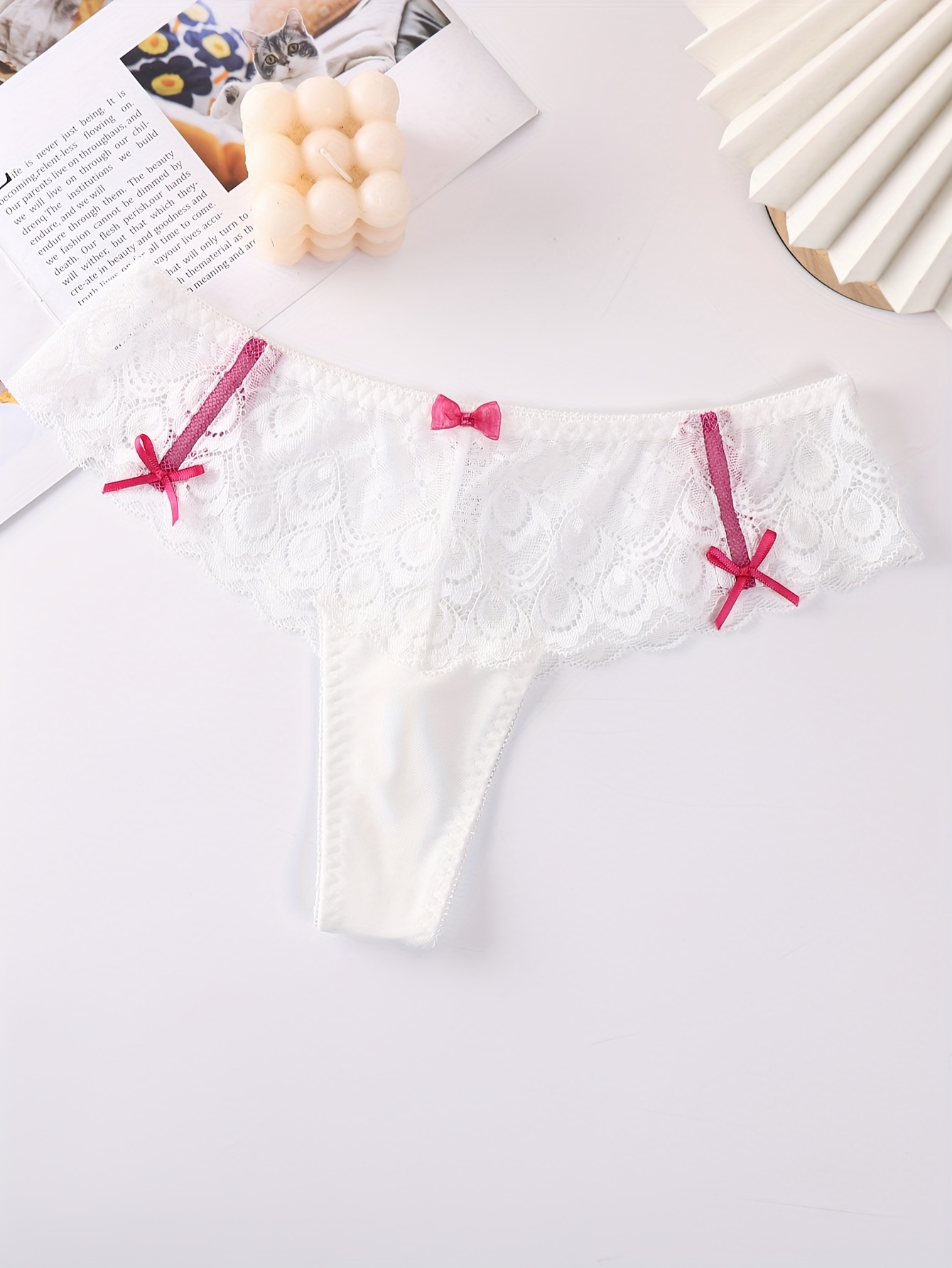 Contrast Lace Thongs Soft Comfy Stretchy Intimates Panties - Temu