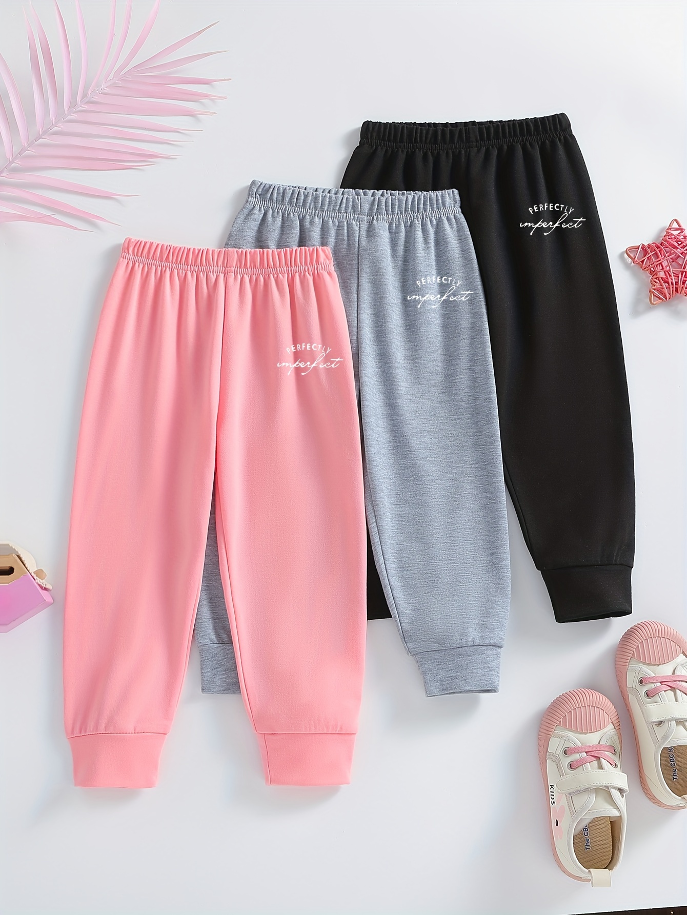 Girls Joggers ''perfectly Imperfect'' Print Simple Fashion - Temu