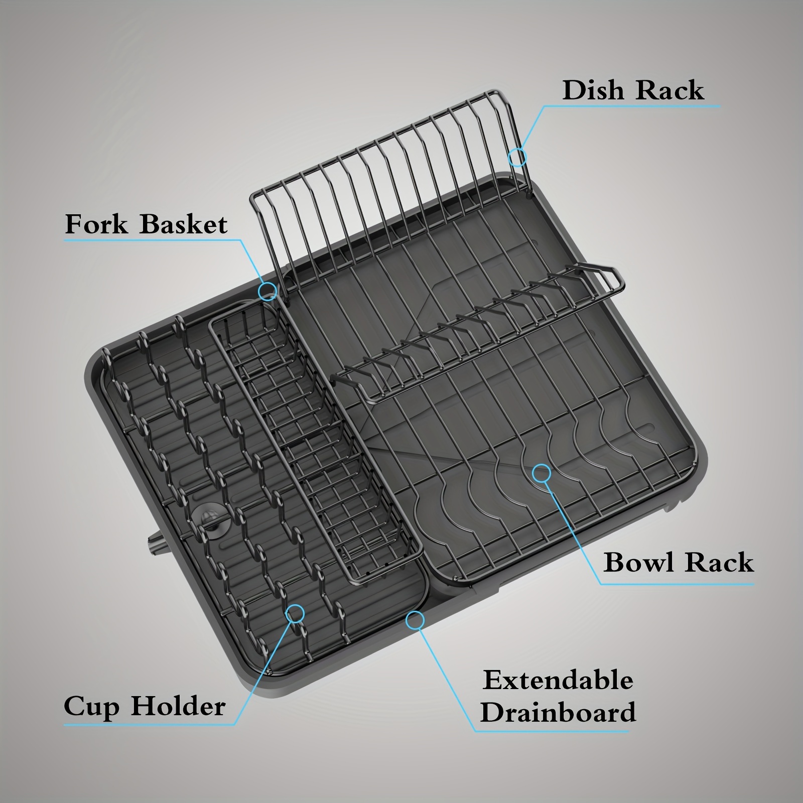 JOMOLA Dish Drying Board Sink Draining Rack for Kitchen Countertop Drain  Tray Undermount Sink Side Drip Sloping Dish Drainer Tray for Pans Pots