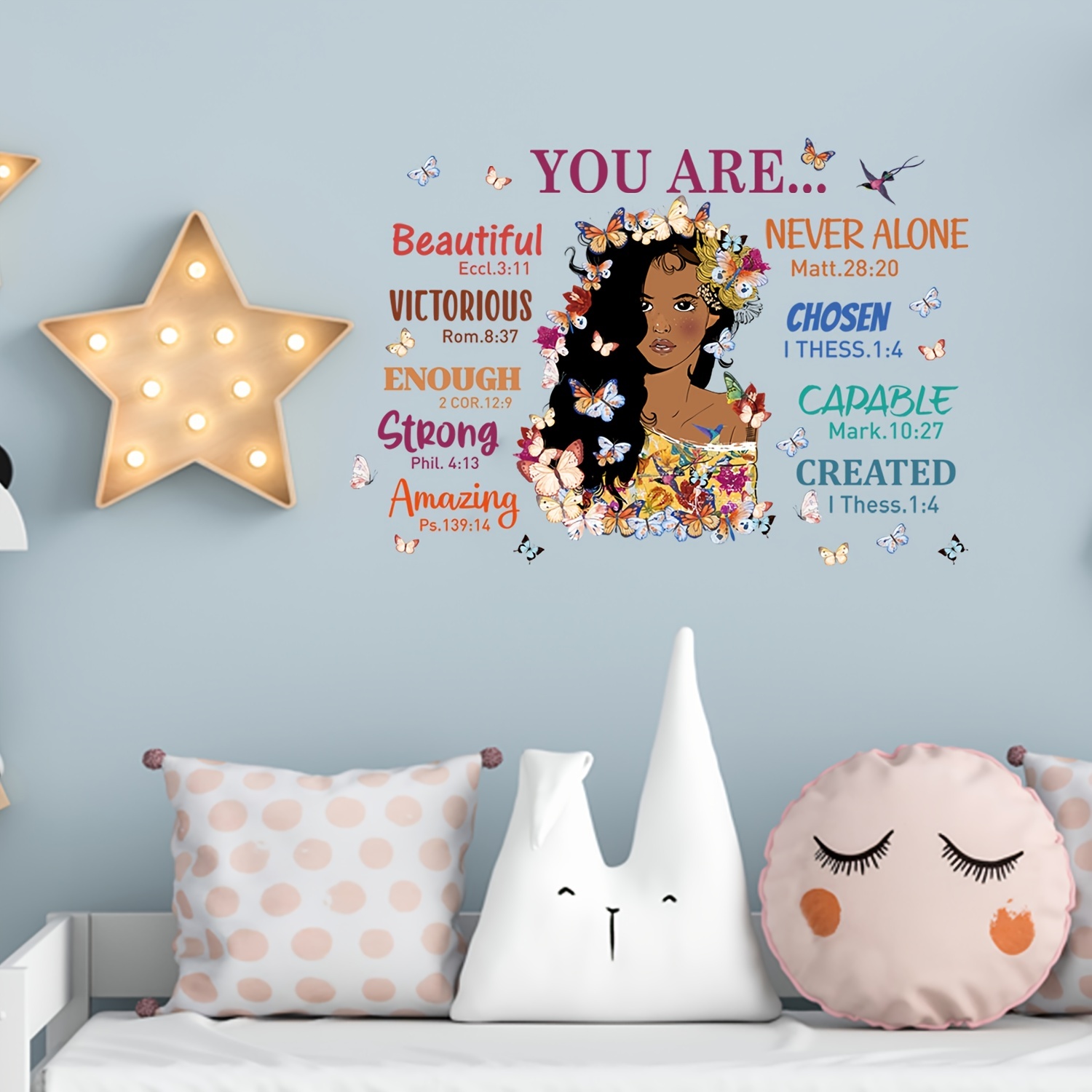 Black Girl Wall Stickers Inspirational Quote Wall Decal for Girls