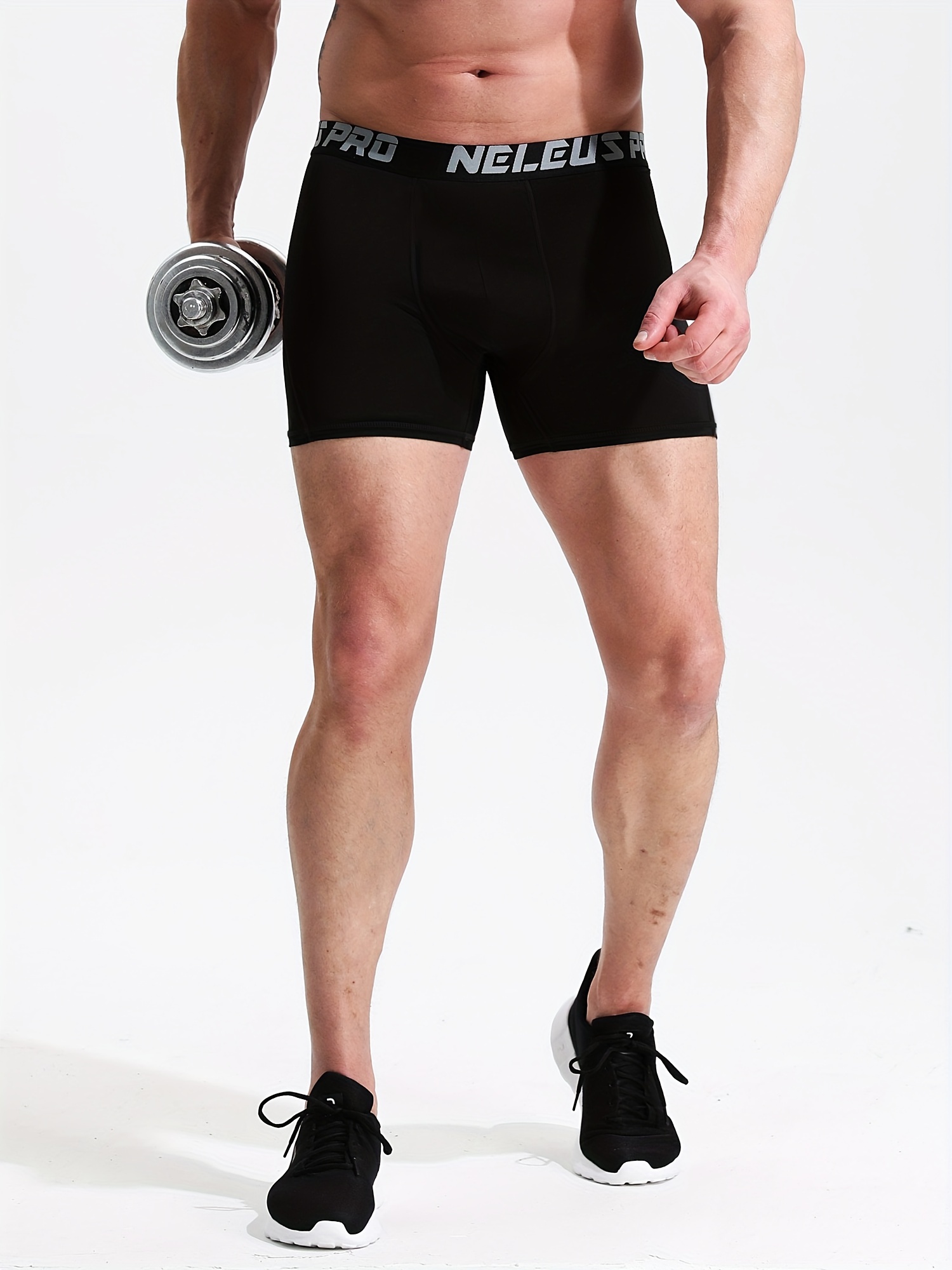 MENS UNDERWEAR BOXER BRIEFS NELEUS PRO COMPRESSION SHORTS 2XL BLACK 