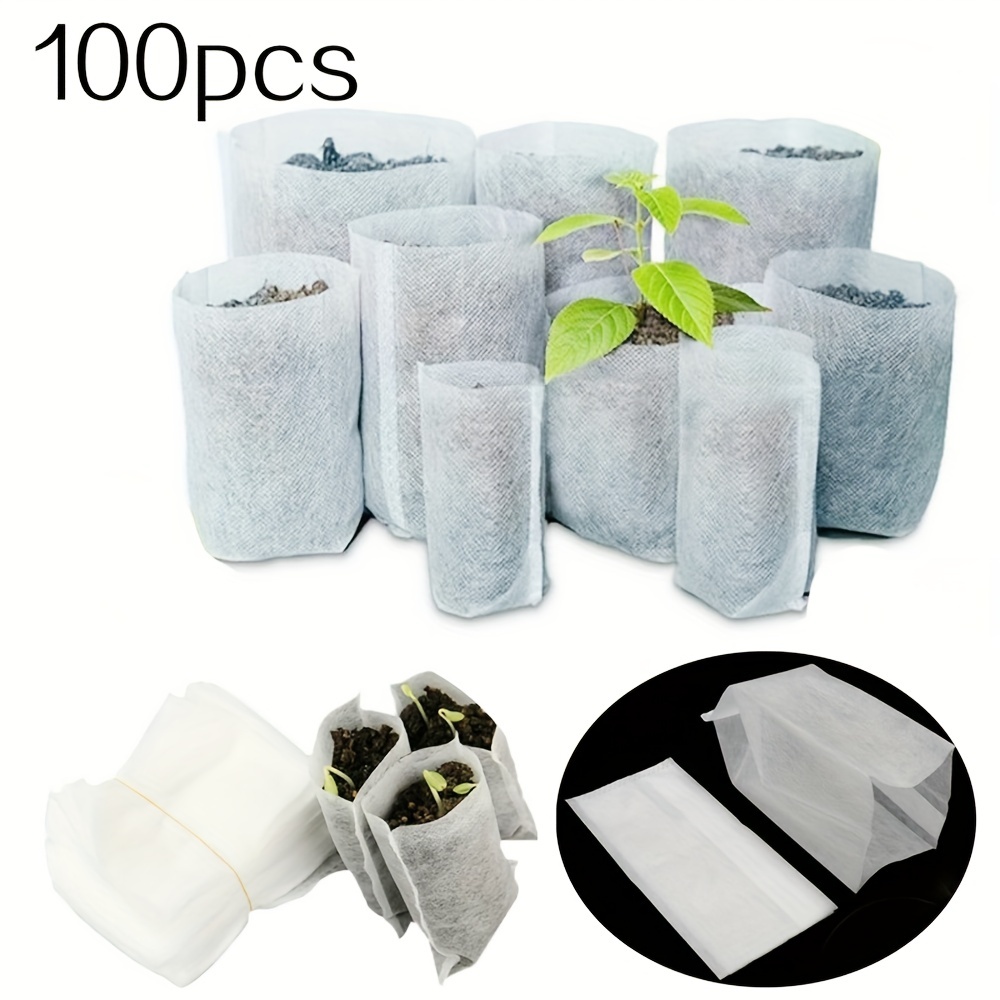 100pcs Nonwoven Fabric Nursery Plant Grow Bags Seedling Growing Planter  Planting Pots Garden Eco-Friendly Ventilate Bags - AliExpress