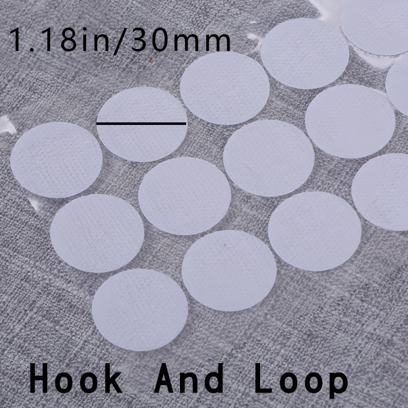 5-20Pairs 50mm Hook and Loop Interlocking Dots Sticky Self Adhesive  Fastener Tape Back Coins Hook