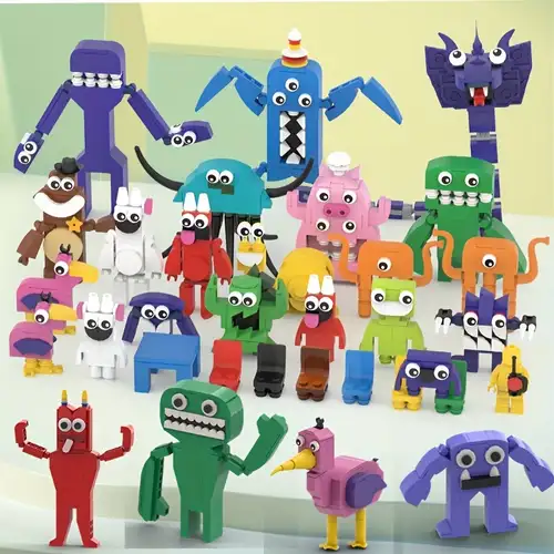 Rainbow Friends Monster Assembling Building Blocks MOC Toy Model Game(Orange)  : : Toys & Games