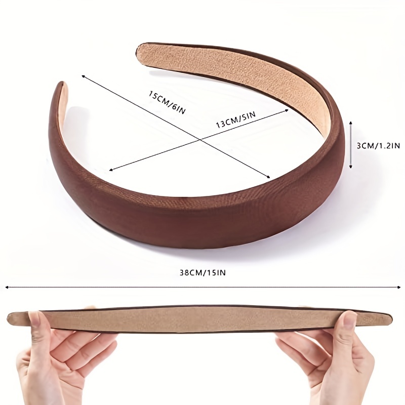 Satin Solid Headband Sponge Padded Head Hoop Hair Band Hair Accessories