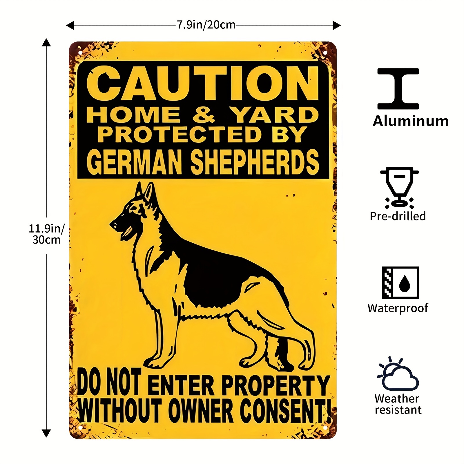 Beware of Dogs Rustic Metal Staked Yard Warning Sign 21 to 33 