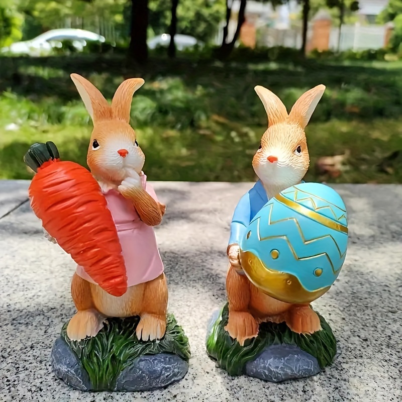 Easter Eggs Bunny Action Figures Playing Lute Violin Sitting Egg